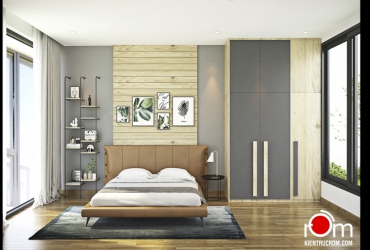Tăng thẩm mỹ cho phòng ngủ nhờ vách gỗ ốp tường (P1)